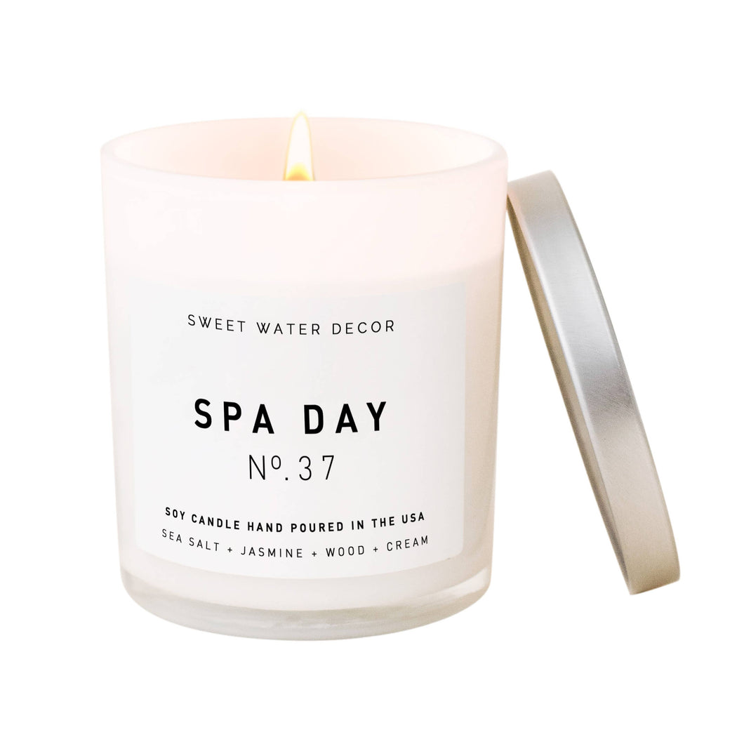 Spa Day Soy Candle | White Jar Candle