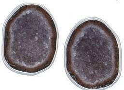 Sterling Silver Tabasco Geode Post Earrings.