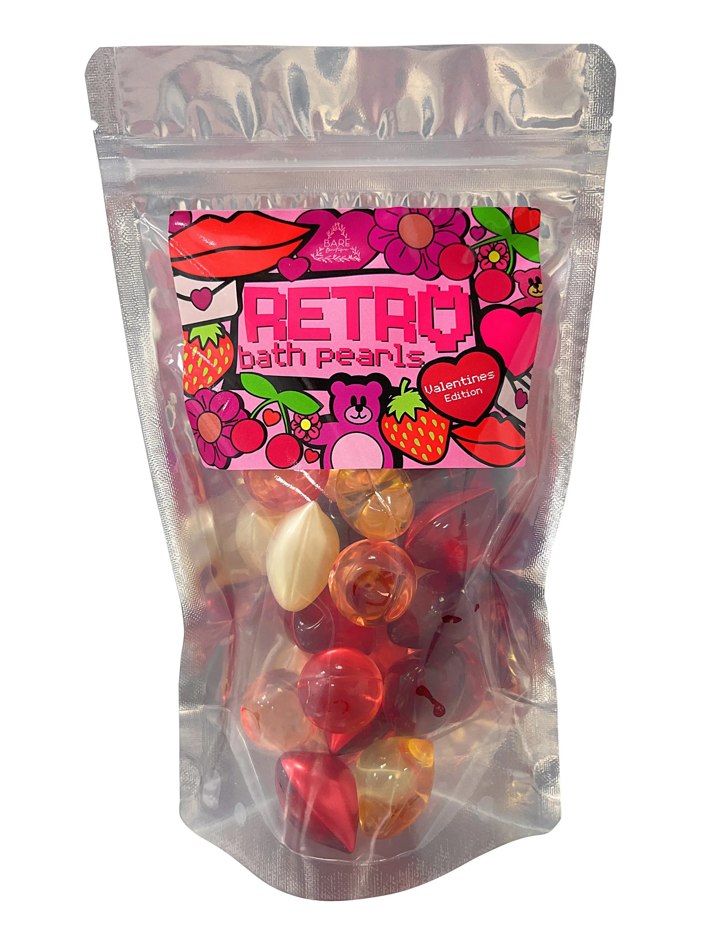 Retro 90s Pack of 30 Variety Bath Pearls. Valentines Edition.