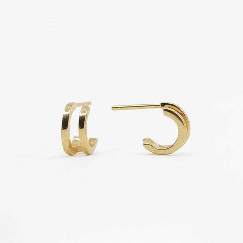 Illusion Huggie Hoop Earrings in Gold.