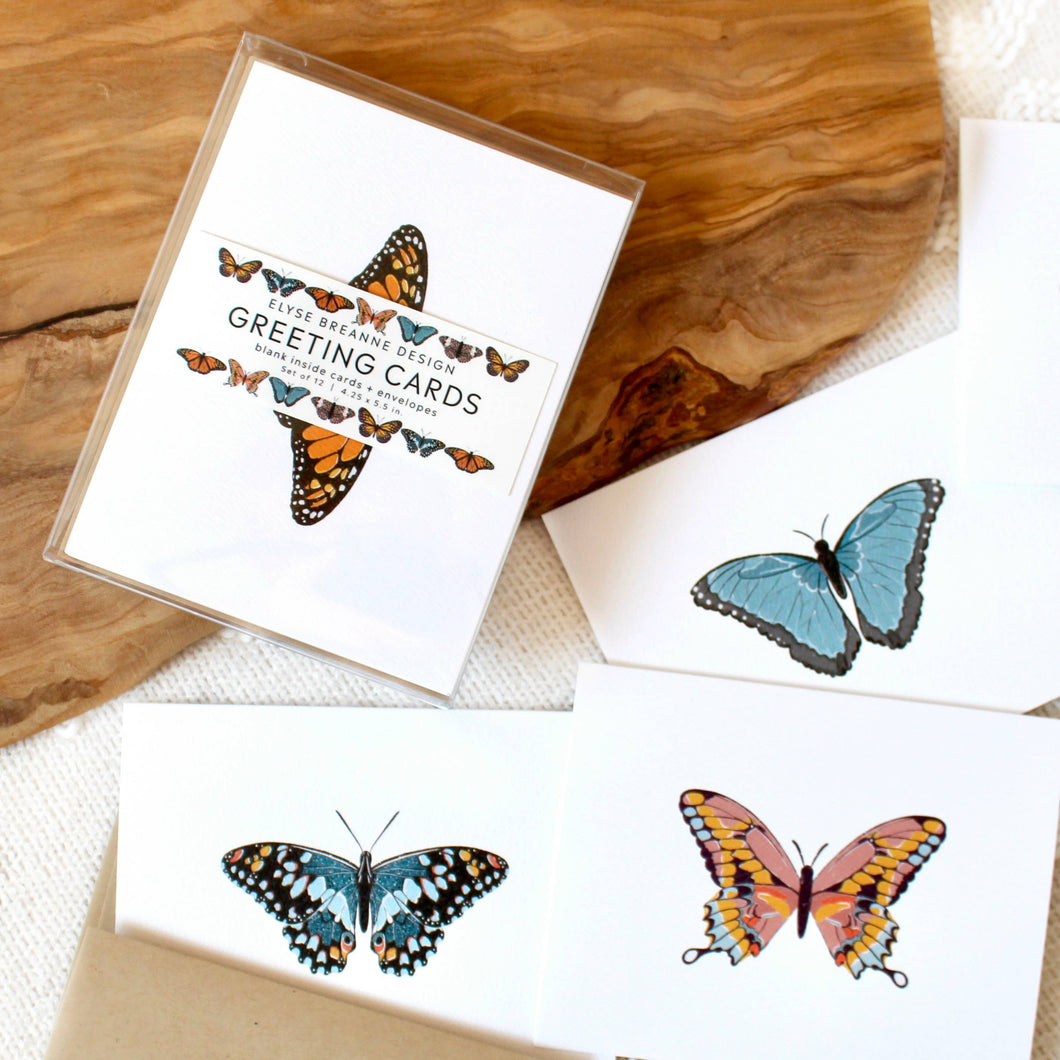 Set of 12 Butterfly Greeting Cards