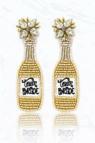 Team Bride Bottle Earrings.