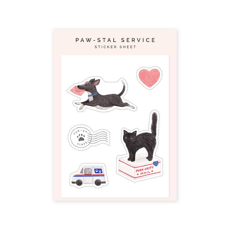 Paw-stal Service Snail Mail Sticker Sheet