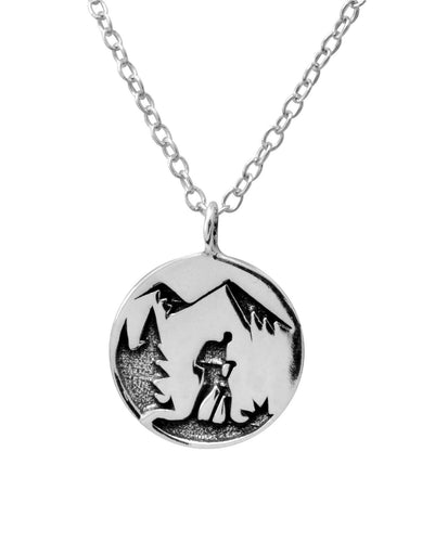 Hiking - Sterling Silver Delicate Necklace.