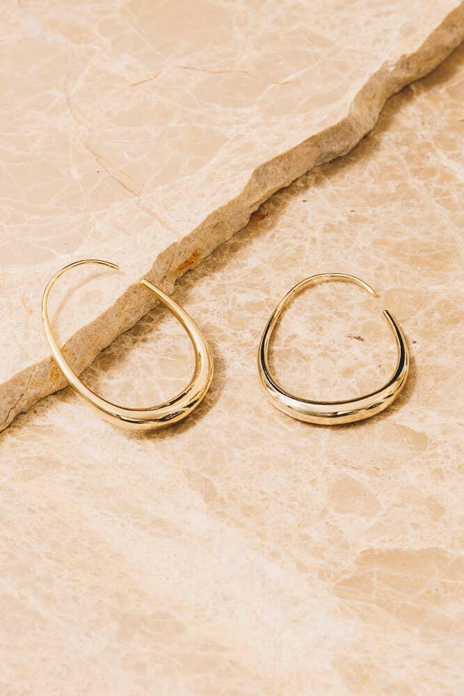 Frances Threader Hoop Earrings | 18k Gold Plating.