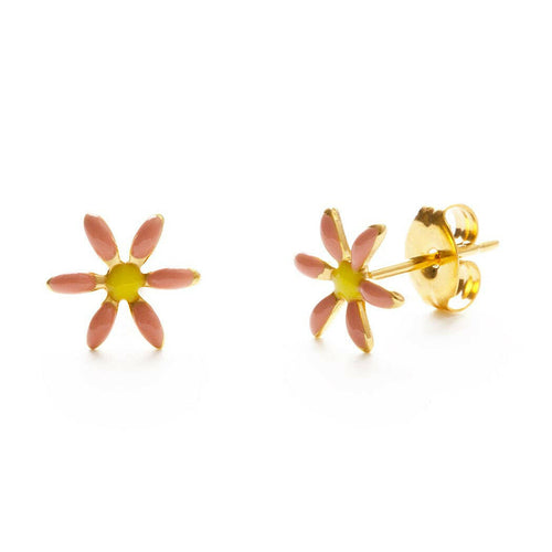 Pink Daisy Studs.