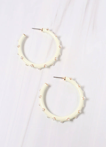 Beragio Pearl Hoop Earring IVORY.