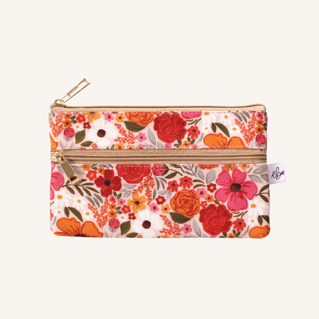 Rosewood Blooms Pencil Pouch.