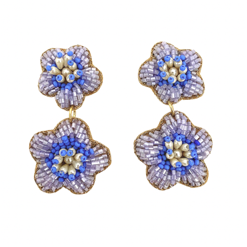 Bali Flower Earrings in Periwinkle.