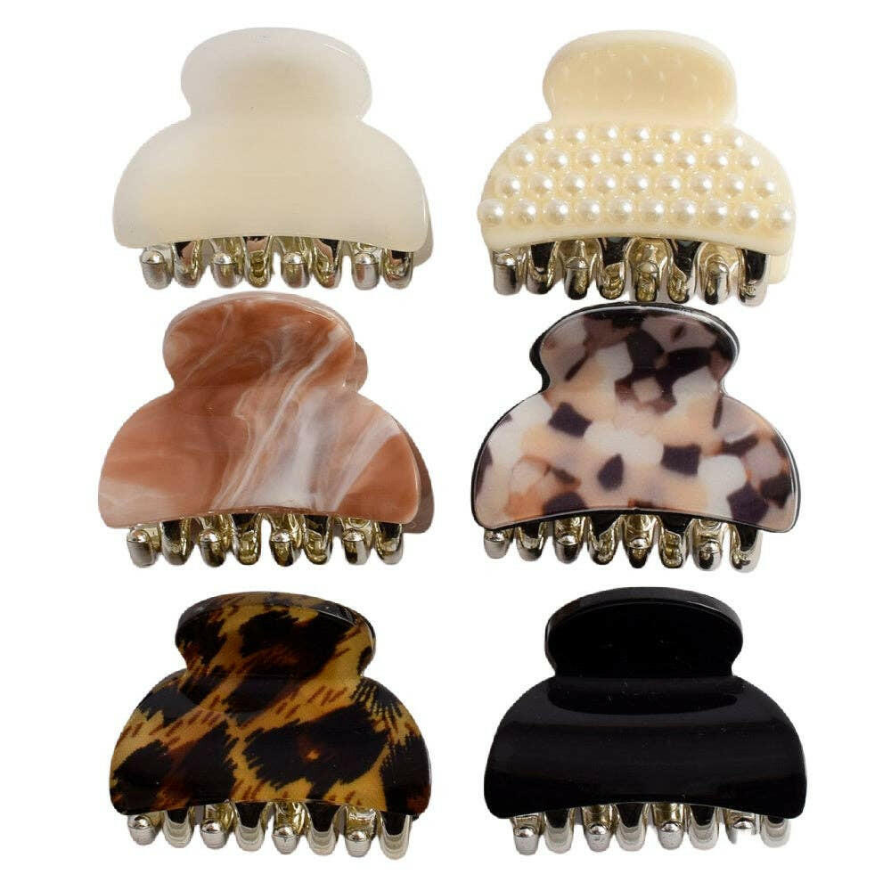 Mini Claw Clip Set of 6 - Neutral.