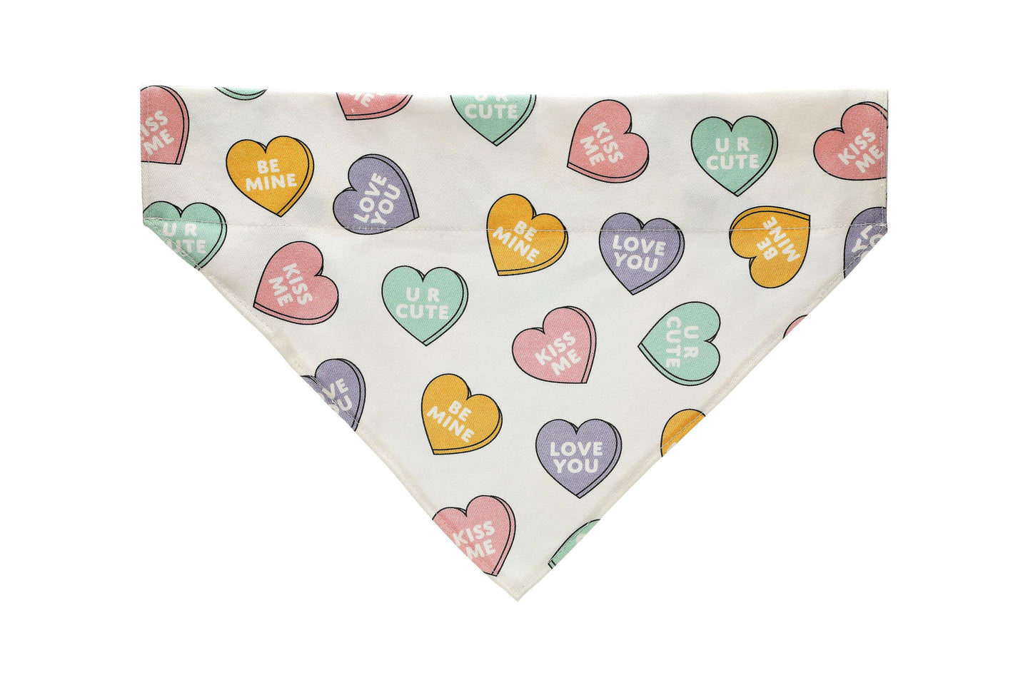 Conversation Hearts Dog Bandana, M/L.