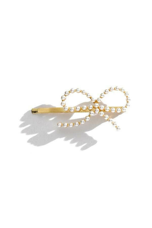 Pearl Bow Hair Clip.