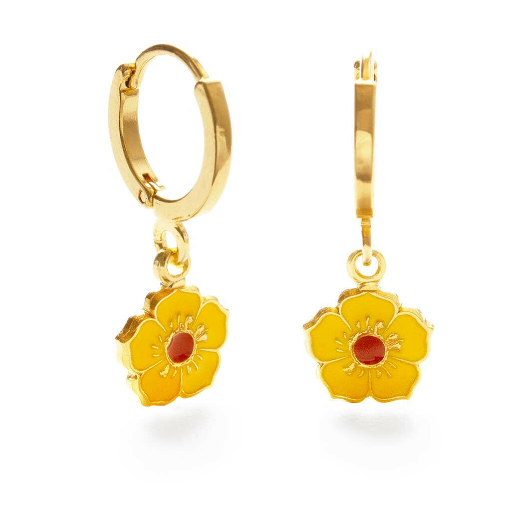 Pansy Huggie Hoops