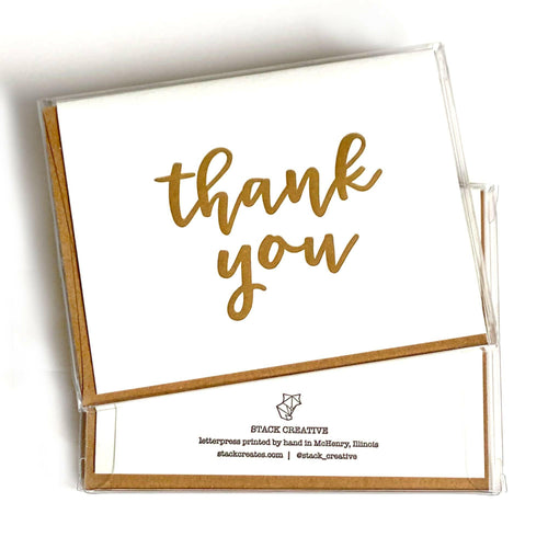 Thank You Card Set - Gold.