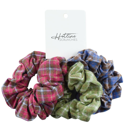 Fall Flannel Scrunchie Set.