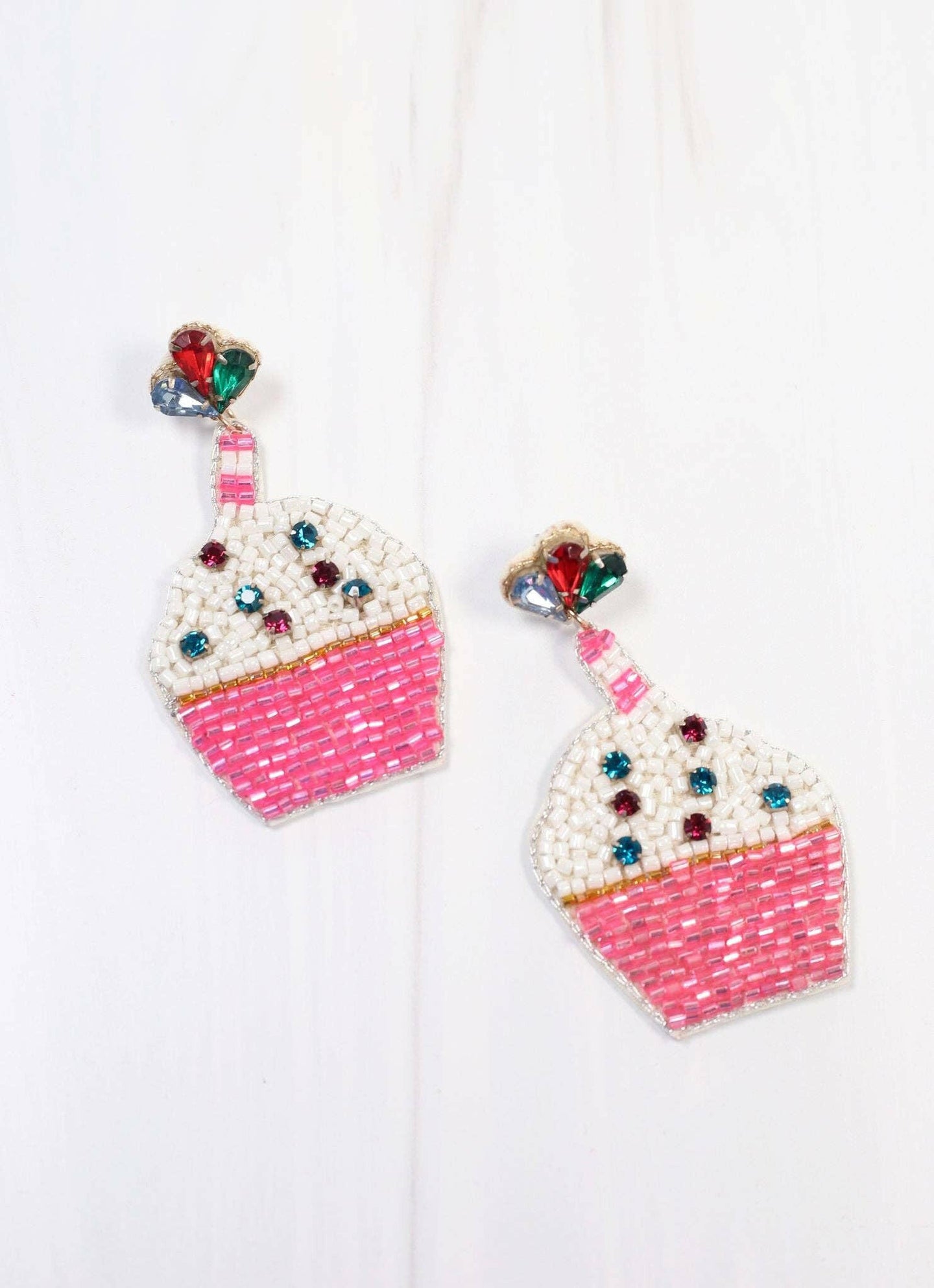Cupcake Party Beaded Earring PINK.