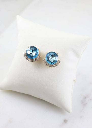 Knowles Stone and CZ Earring in Blue.