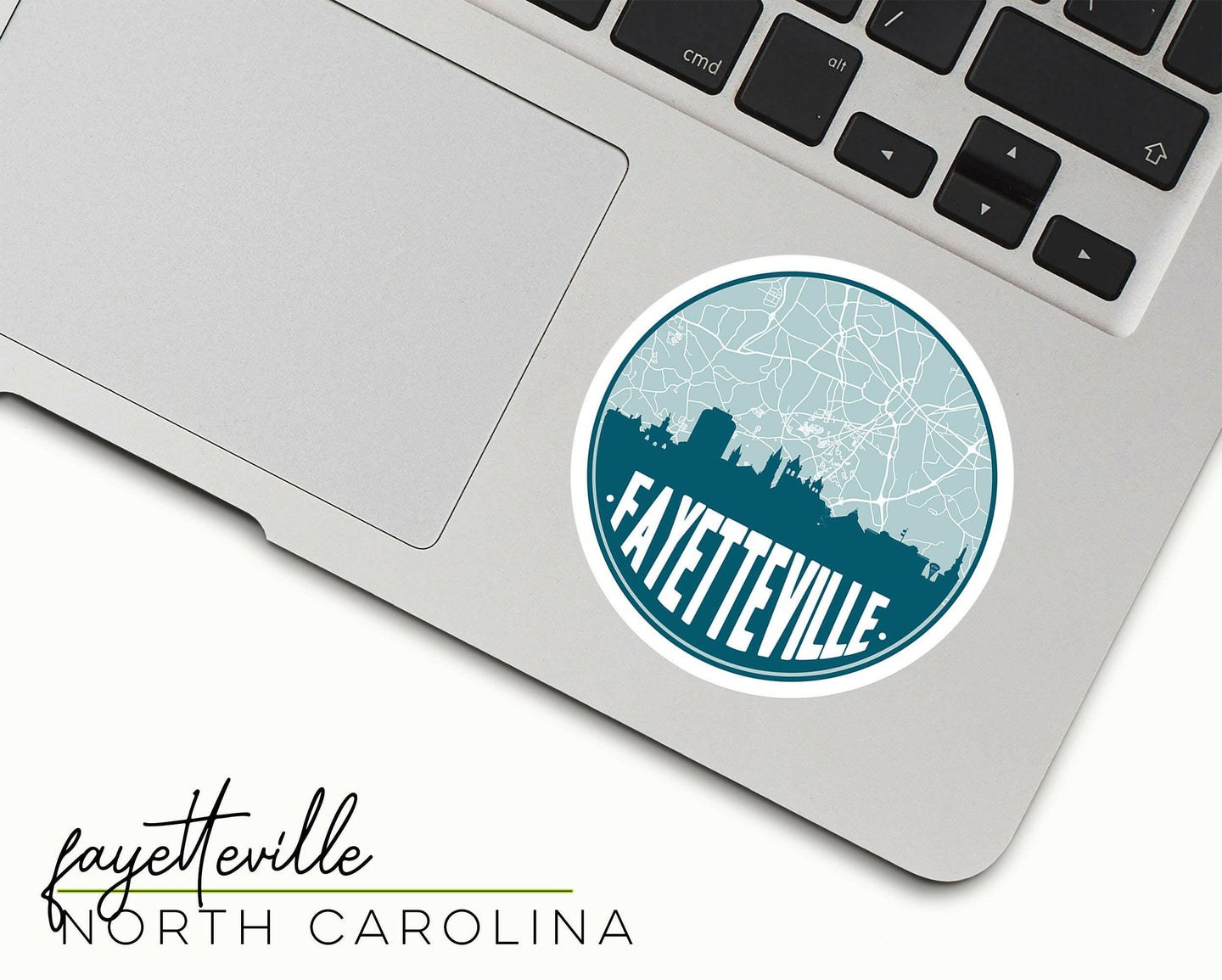 Fayetteville North Carolina sticker | Multiple Colors: Teal.