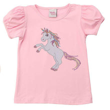 Load image into Gallery viewer, Beaded Unicorn Puff Sleeve Tee.
