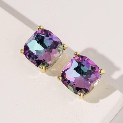 Rhinestone Square Stud Earrings.