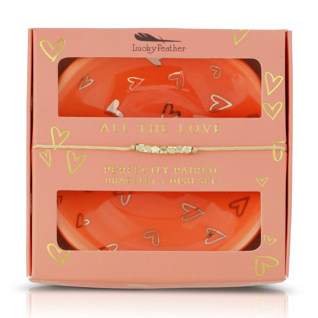 Bracelet + Dish Set - LOVE - Rnd dish/Card Box