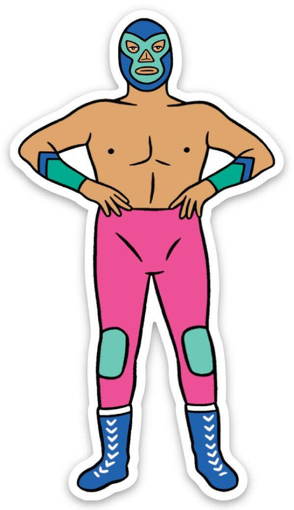 Luchador Die Cut Sticker.