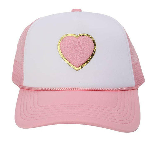 Chenille Heart Trucker Hat.