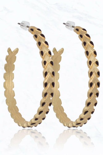 Charm Metal Hoop Earrings.