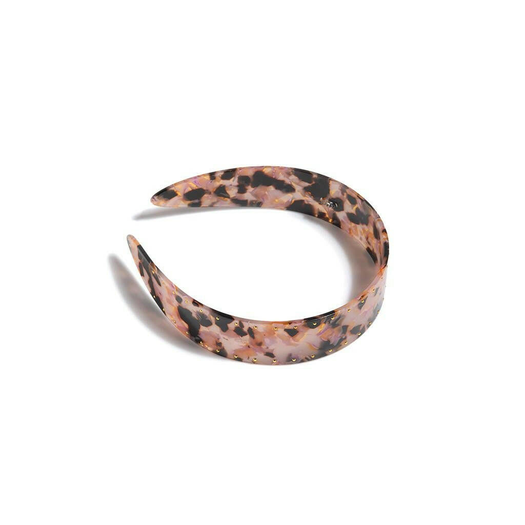 Tortoise Shell Wide Headband - Blush.