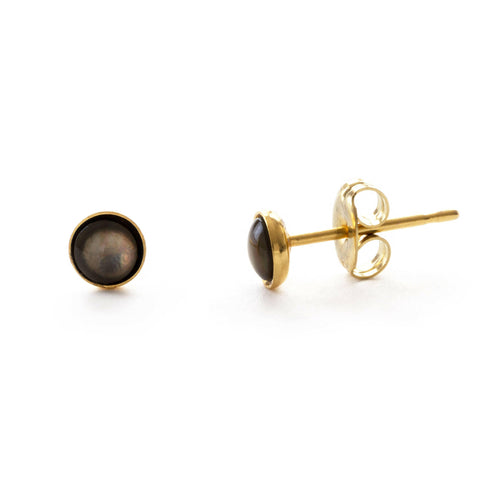 Black Tahitian Pearl Studs.