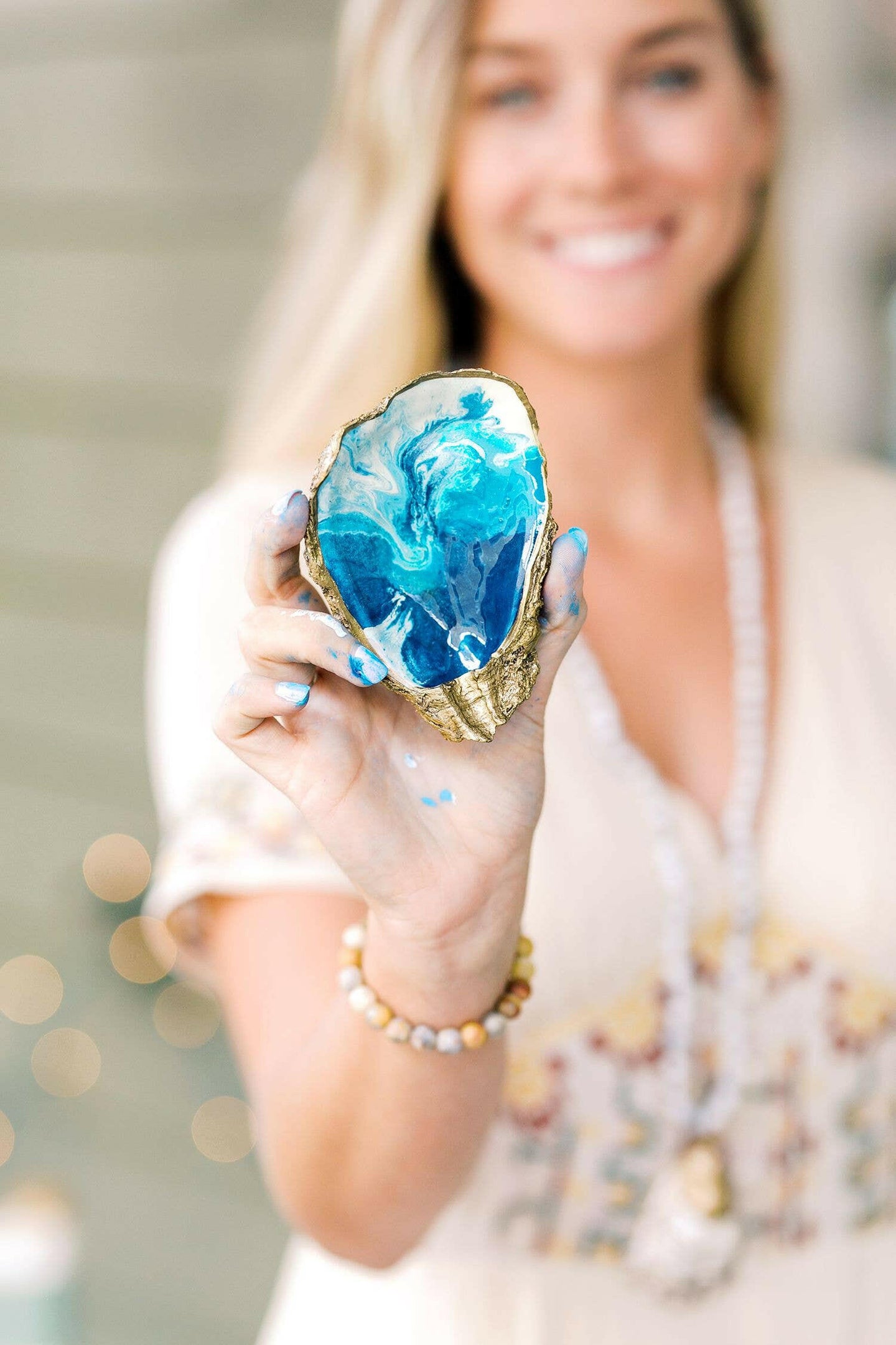 Xl Ocean Gilded Oyster Jewelry Dish.