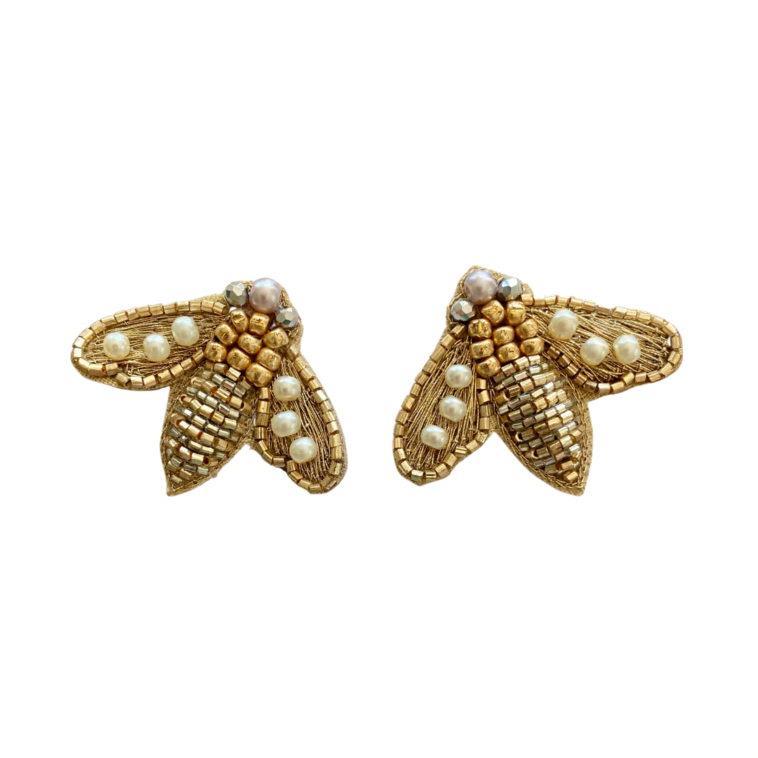 Bee Studs in Gold/Silver/Pearl.