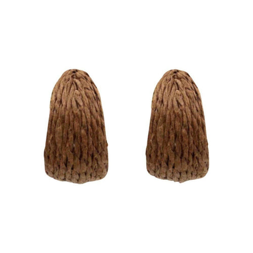 Brown Raffia + Gold Hoop.