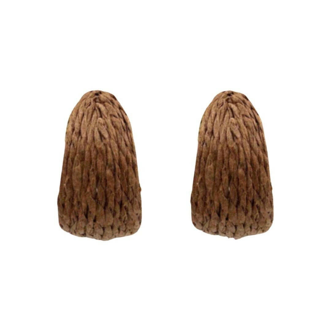 Brown Raffia + Gold Hoop.