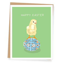 Load image into Gallery viewer, Chick with Ukrainian Egg Easter Card
