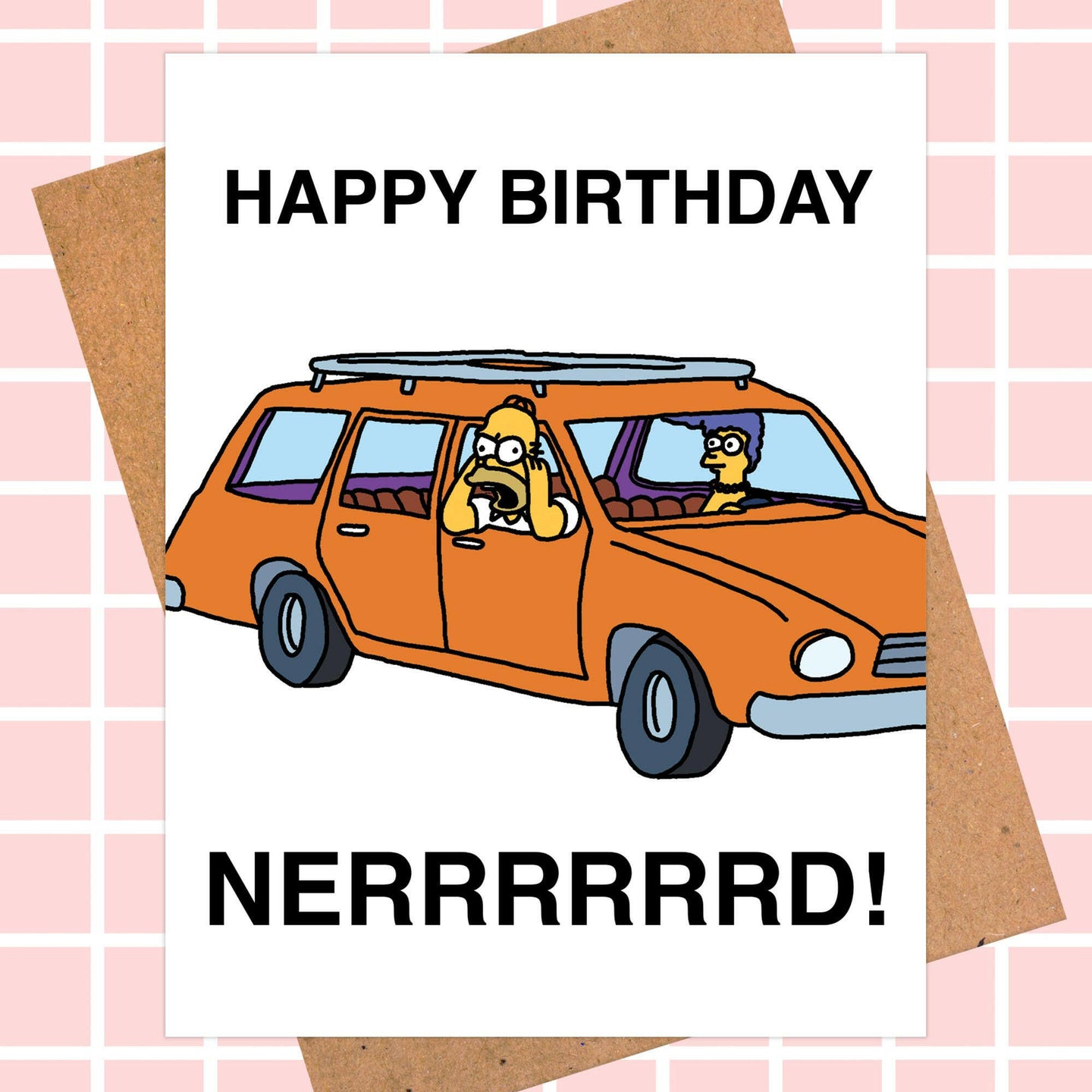 Nerd Birthday Card, Homer Simpson Birthday Card.