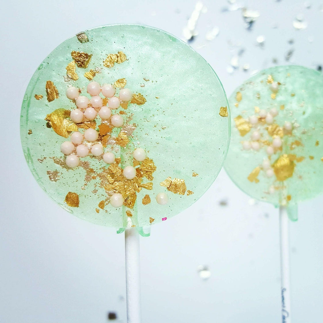 Sea Foam Green & Pink Lollipops, Pear