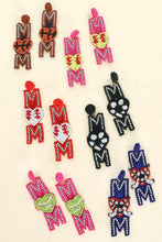 Load image into Gallery viewer, Sport Mom Crystal Beaded Embroidery Earrings.
