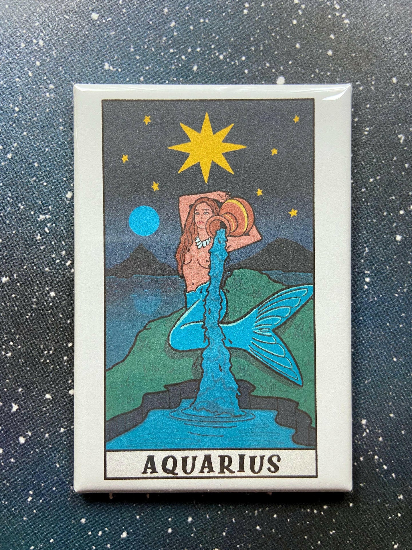 Aquarius Zodiac Astrology Magnet.