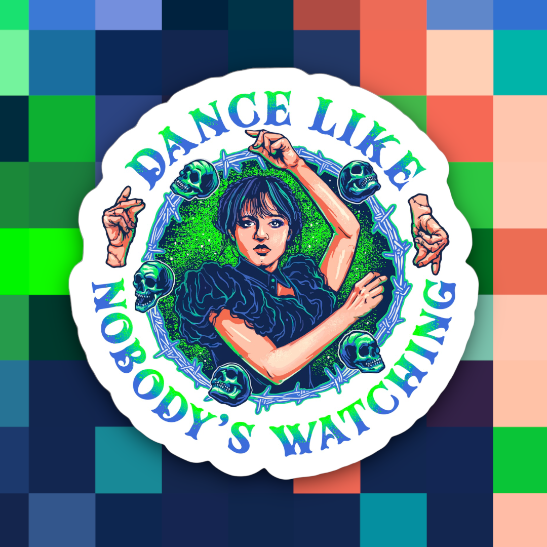 Wednesday Dance Like Nobody is Watching Sticker.