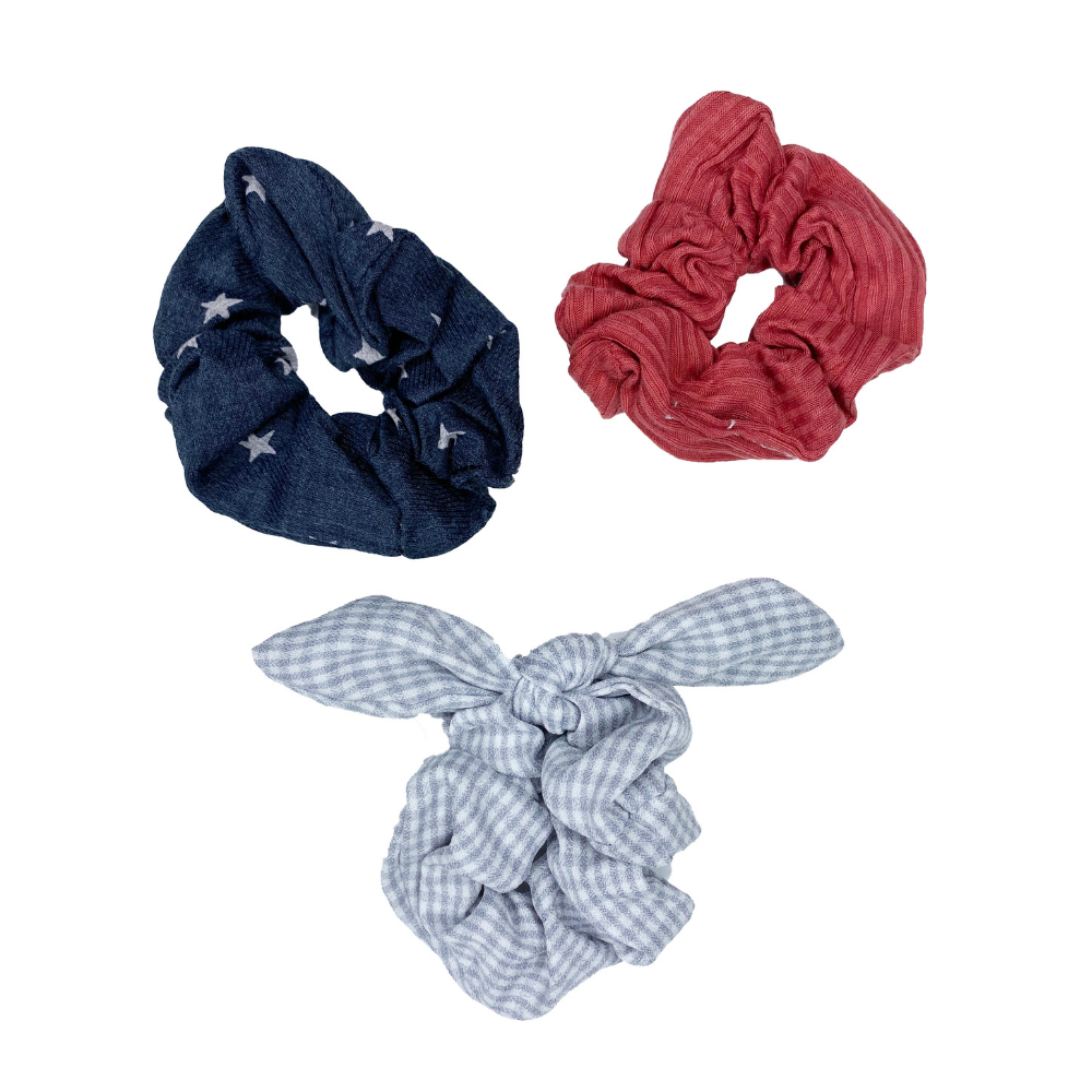 Stars & Stripes Scrunchie Set Of 3.