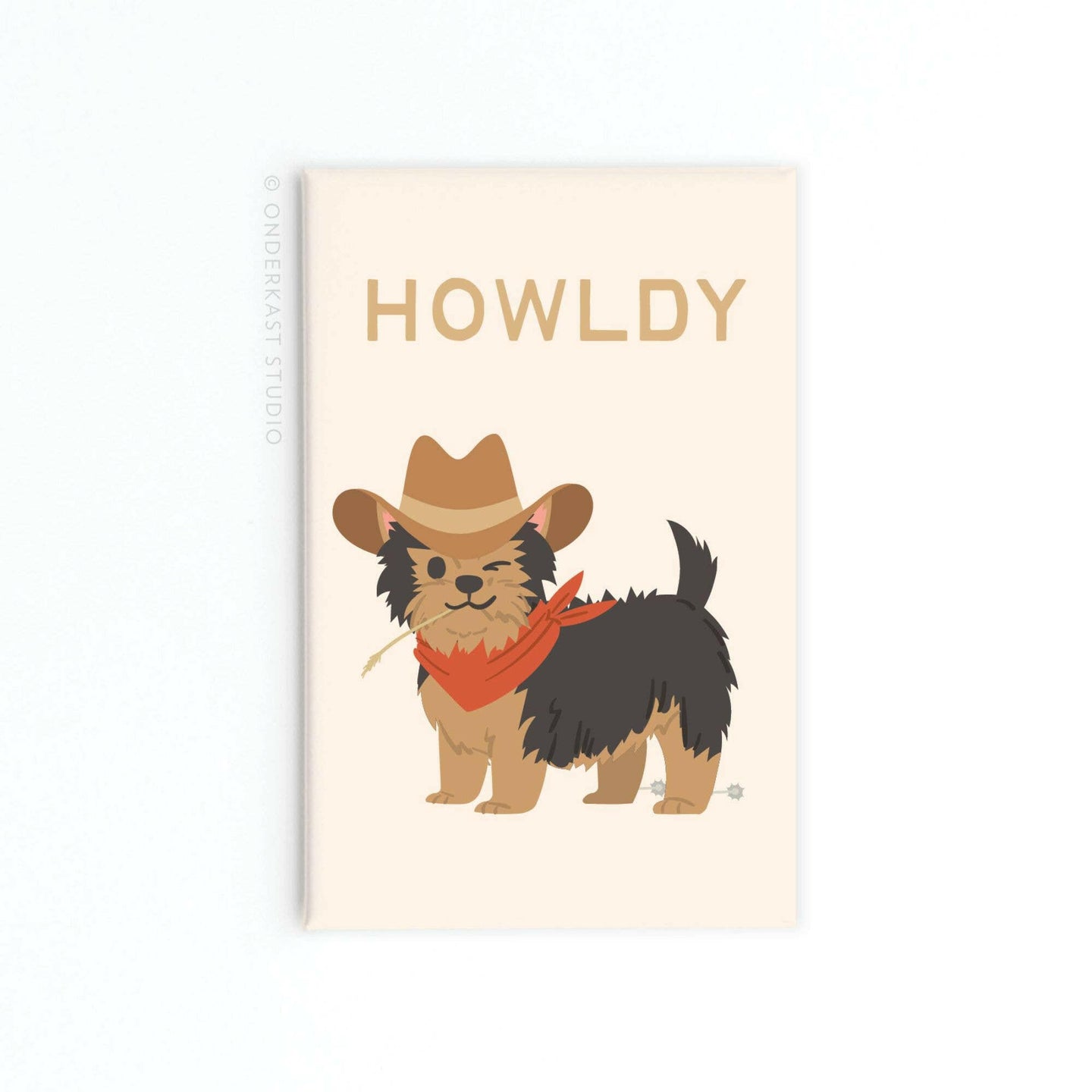 Howldy Dog Rectangle Magnet.