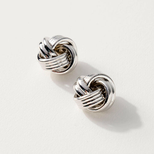 Metal Knot Stud Earrings.
