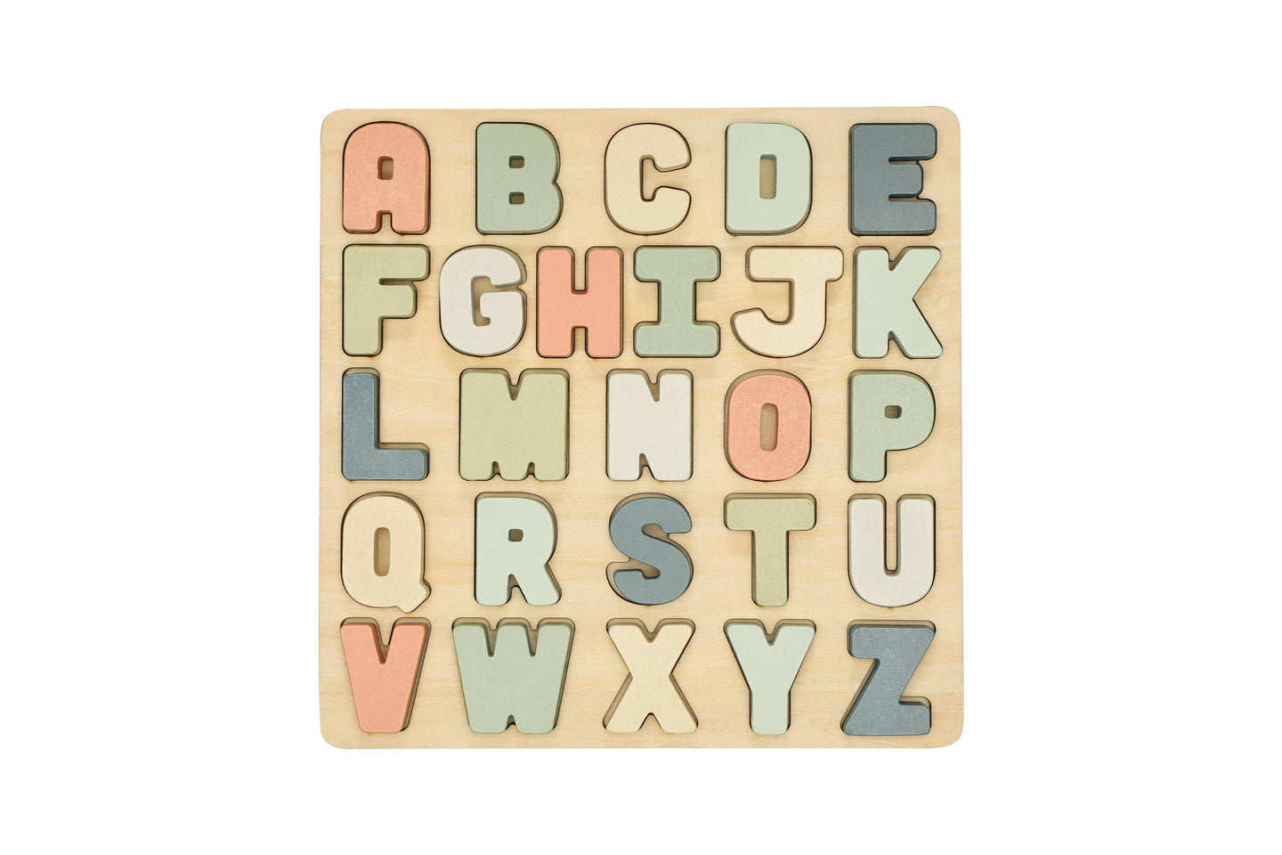 Wooden Alphabet Puzzle, Nursery Decor.