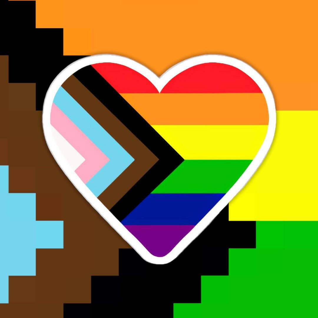 Heart Pride Flag Sticker.