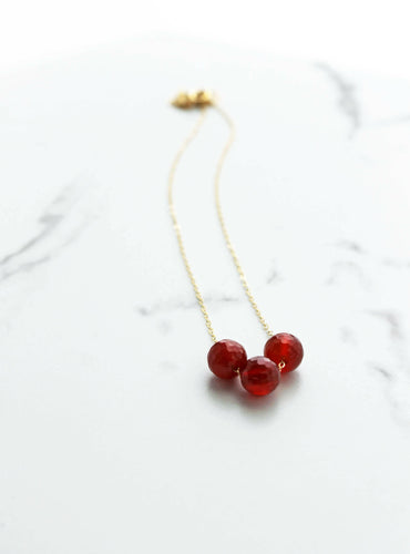 Carnelian Trio Necklace.