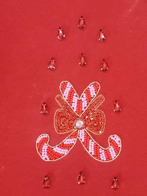 Candy Cane Christmas Seed Bead Headband OBX Prep Exclusive