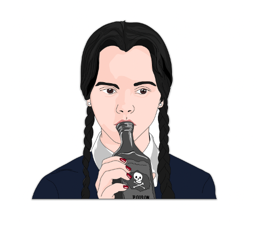 Wednesday Addams Sticker.