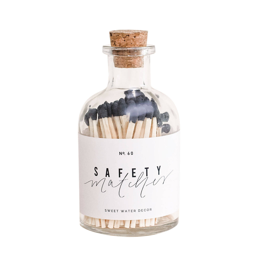 Black Small Safety Matches - Apothecary Jar