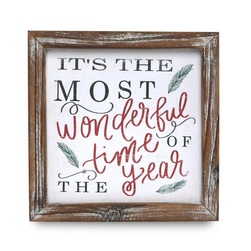 It's The Most Wonderful Time Of The Year Wood Sign 8x8